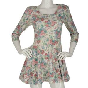 Vintage Pastel Floral Mini Skirt Dress